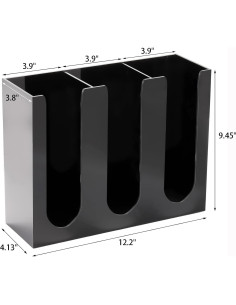 Organizador de Tazas de Café Suwimut Acrílico Negro 3 Compartimentos 2