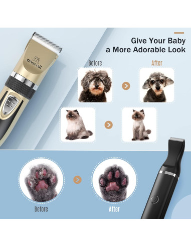 Kit Cortapelos Inalámbrico Oneisall para Perros y Gatos 2 en 1