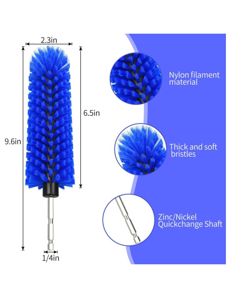 Cepillo de Taladro DkOvn para Ruedas y Botellas Azul 0.64 cm Cepillo de Taladro DkOvn para Ruedas y Botellas Azul 0.64 cm