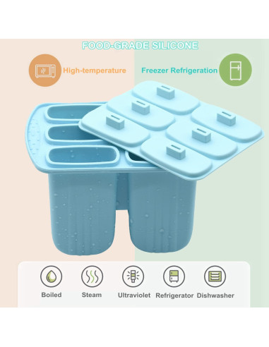 Moldes de Paletas de Silicona Bangp 6 Piezas Reutilizables