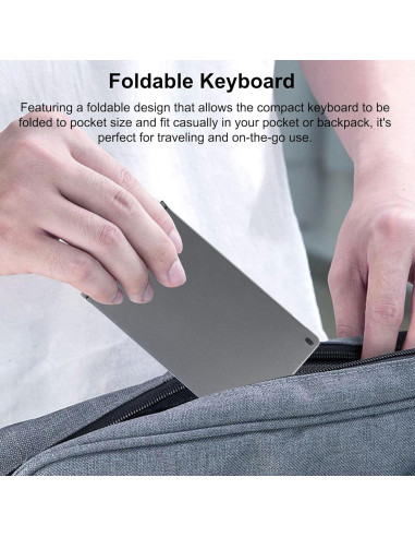 Teclado Bluetooth Plegable GUGUELEC Gris Multi Dispositivo