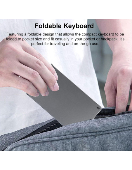 Teclado Bluetooth Plegable GUGUELEC Gris Multi Dispositivo Teclado Bluetooth Plegable GUGUELEC Gris Multi Dispositivo