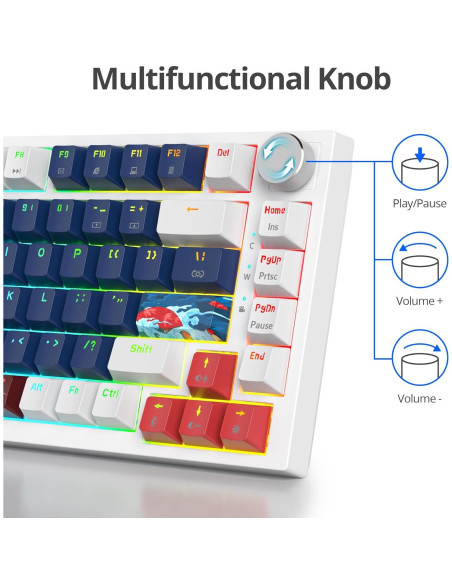 Teclado Mecánico GTSP 75% RGB 82 Teclas Gasket Azul Teclado Mecánico GTSP 75% RGB 82 Teclas Gasket Azul