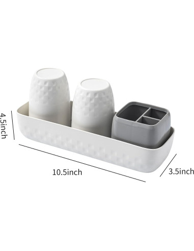 Soporte para Cepillos de Dientes Vowupt Blanco con 3 Ranuras
