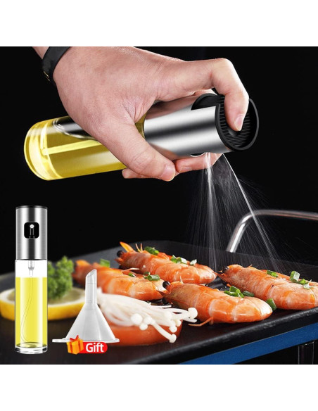 Pulverizador de Aceite Wayeept 100ml Acero Inoxidable Vidrio Pulverizador de Aceite Wayeept 100ml Acero Inoxidable Vidrio