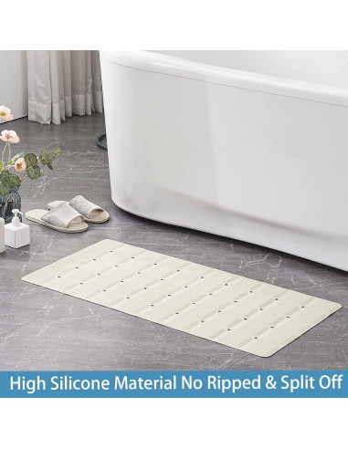 Alfombrilla de Baño Plegable Webos 91x45 cm Antideslizante Beige