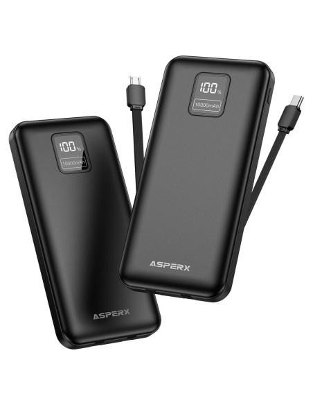 Cargador Portátil 10000mAh AsperX 2-Pack USB-C Carga Rápida Cargador Portátil 10000mAh AsperX 2-Pack USB-C Carga Rápida