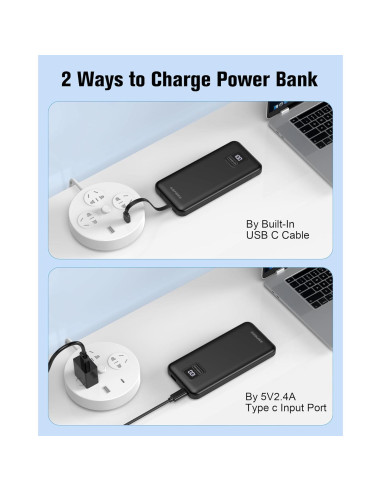 Cargador Portátil 10000mAh AsperX 2-Pack USB-C Carga Rápida