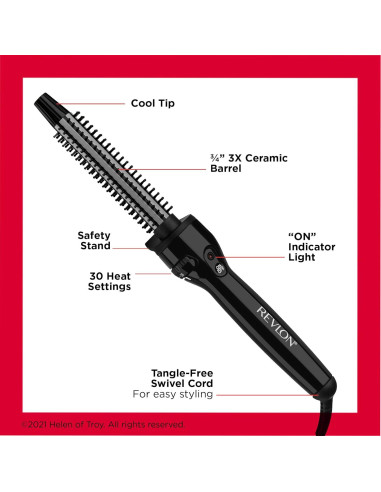 Rizador de Cabello Revlon Perfect Heat Cerámico 0.75" Negro