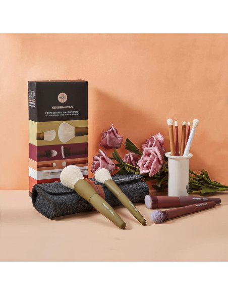 Set de Pinceles de Maquillaje EIGSHOW 9 Piezas Sintéticas Set de Pinceles de Maquillaje EIGSHOW 9 Piezas Sintéticas