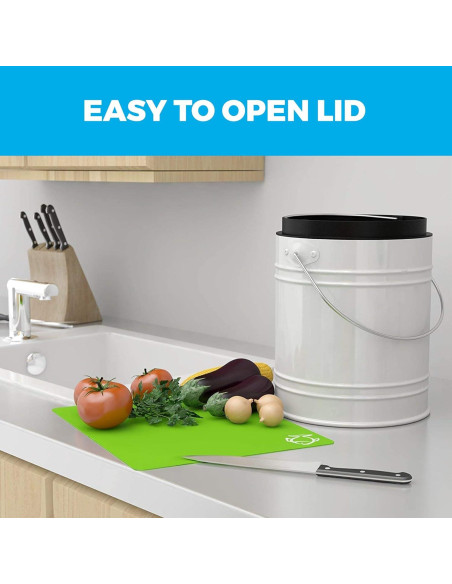 Cubo de Compostaje Interior 3L Cooler Kitchen Blanco Sin Olores Cubo de Compostaje Interior 3L Cooler Kitchen Blanco Sin Olores