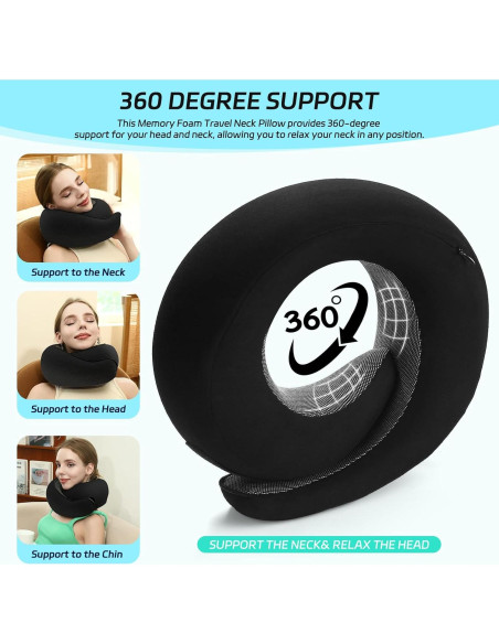 Almohada de Viaje Ajustable Genérico 006 Espuma con Memoria Almohada de Viaje Ajustable Genérico 006 Espuma con Memoria