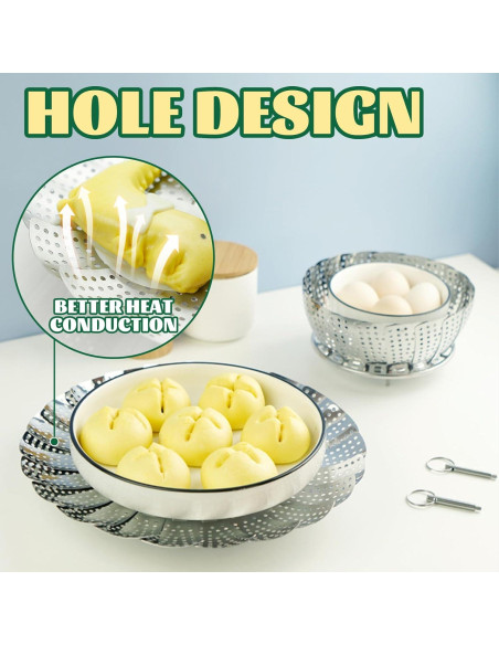 Cesta Vaporera Plegable Acero Inoxidable SHIKORI 14-22.86 cm Cesta Vaporera Plegable Acero Inoxidable SHIKORI 14-22.86 cm