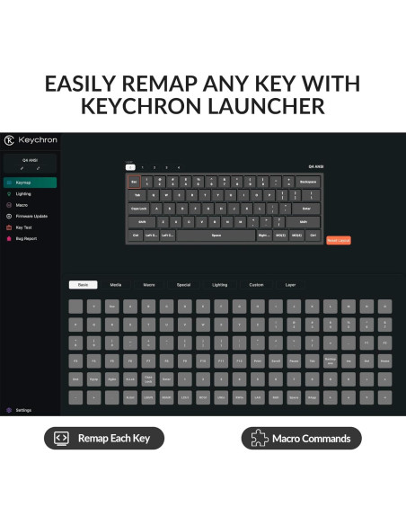 Teclado Mecánico Keychron Q4 60% Programable USB-C Azul Teclado Mecánico Keychron Q4 60% Programable USB-C Azul