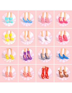 Zapatos de Muñeca JANYUN 30 Pares Varios Estilos 10 cm 2