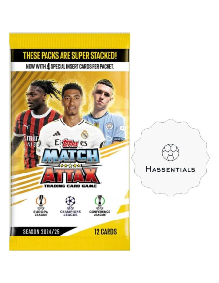 Paquete de 12 Tarjetas de Fútbol Match Attax 24/25 Topps Paquete de 12 Tarjetas de Fútbol Match Attax 24/25 Topps