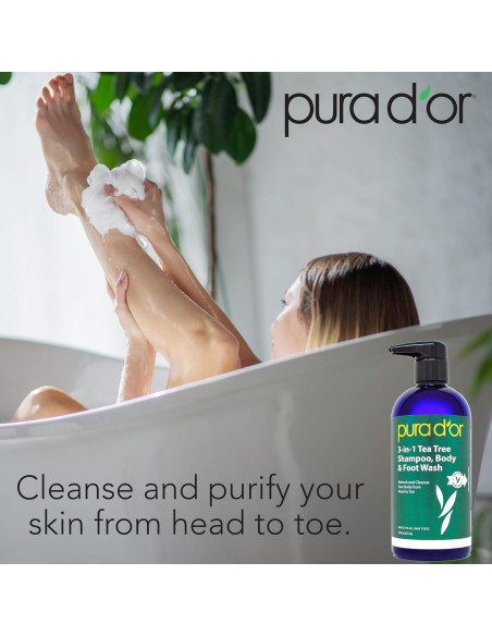 Champú 3-en-1 PURA D'OR 473 ml - Árbol de Té y Aloe Vera Champú 3-en-1 PURA D'OR 473 ml - Árbol de Té y Aloe Vera
