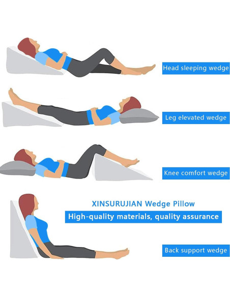 Cojín en cuña ergonómico XINSURUJIAN para rodilla y lectura - Gris Cojín en cuña ergonómico XINSURUJIAN para rodilla y lectura - Gris