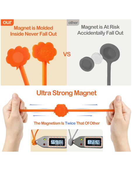 Sujetadores Magnéticos SOOOEC 8 Piezas 18.3 cm Silicona Colorida Sujetadores Magnéticos SOOOEC 8 Piezas 18.3 cm Silicona Colorida