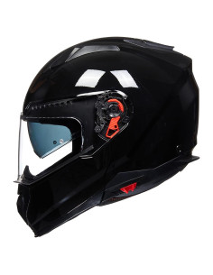 Casco Modular ILM 909 para Motocicleta Negro Brillante S