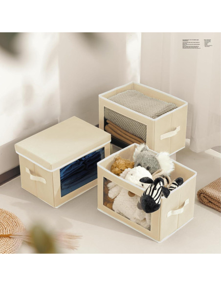 Cajas de Almacenamiento Homsorout 3 Paquetes Beige 37.8x24.9cm Cajas de Almacenamiento Homsorout 3 Paquetes Beige 37.8x24.9cm