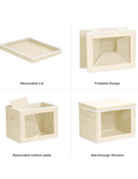 Cajas de Almacenamiento Homsorout 3 Paquetes Beige 37.8x24.9cm Cajas de Almacenamiento Homsorout 3 Paquetes Beige 37.8x24.9cm