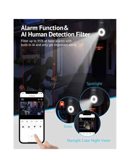 Cámara de Seguridad LaView 4MP Inalámbrica 360 para Interior y Exterior Cámara de Seguridad LaView 4MP Inalámbrica 360 para Interior y Exterior