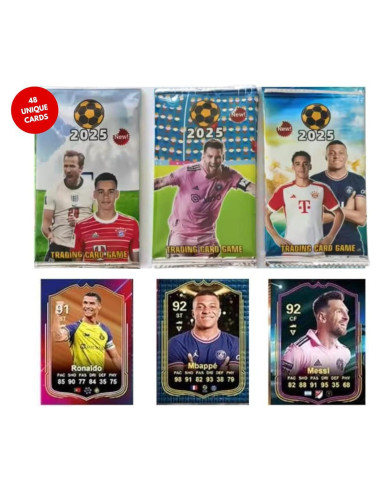 Tarjetas de Comercio de Fútbol 2025 - 48 Tarjetas Coleccionables