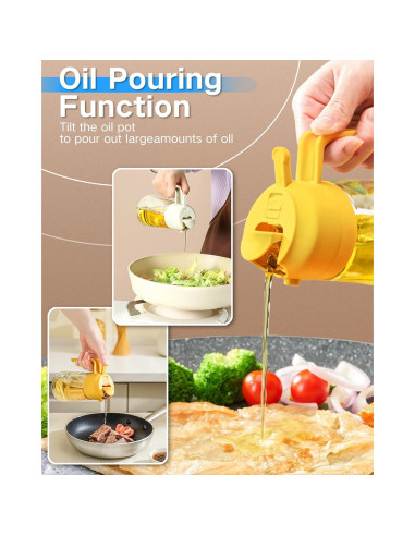 Dispensador y Pulverizador de Aceite DAQJIOO 500ml Naranja
