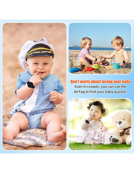 Pulsera Impermeable para Niños Tyanuzz con Soporte AirTag Negro Pulsera Impermeable para Niños Tyanuzz con Soporte AirTag Negro