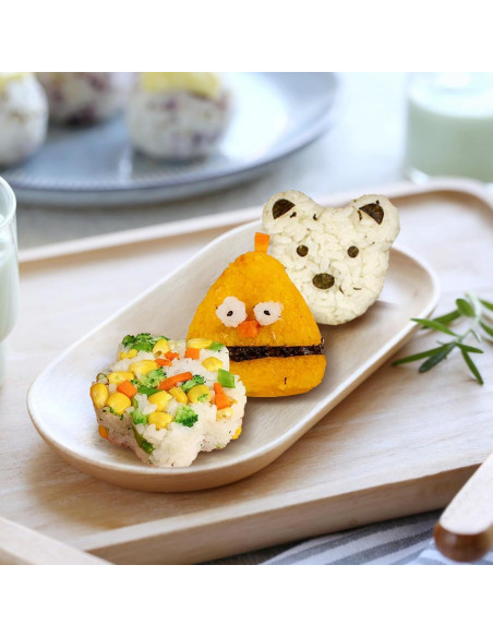 Juego de 3 Moldes de Arroz Upoomart - Corazón, Oso y Flor Juego de 3 Moldes de Arroz Upoomart - Corazón, Oso y Flor