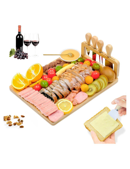 Tabla de Queso de Bambú Welsteepse 33x20 cm - Ligera y Ecológica Tabla de Queso de Bambú Welsteepse 33x20 cm - Ligera y Ecológica