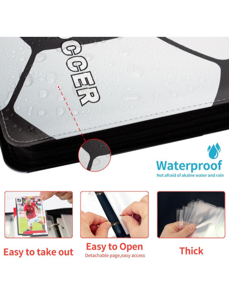 Carpeta de Cartas CDROPS para Fútbol y TCG, 400 Cartas, Negro