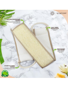 Esponja de Espalda Loofah Natural Almooni 96.5 cm Exfoliante 2