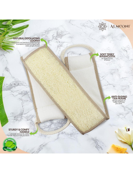 Esponja de Espalda Loofah Natural Almooni 96.5 cm Exfoliante Esponja de Espalda Loofah Natural Almooni 96.5 cm Exfoliante