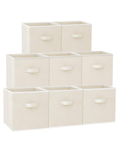 Cubes de Almacenamiento Criusia 28 cm - 8 Pack Beige Plegables