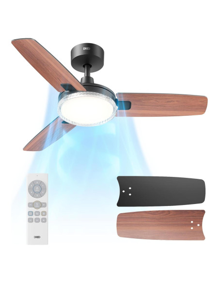 Ventilador de Techo Dreo DR-HCF005 Negro 107cm con Luz LED y Control Remoto Ventilador de Techo Dreo DR-HCF005 Negro 107cm con Luz LED y Control Remoto