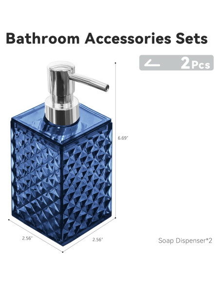 Juego de Accesorios de Baño 2 Piezas Seeatoo Azul Juego de Accesorios de Baño 2 Piezas Seeatoo Azul