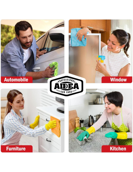 Paño de Microfibra AIDEA 12 Unidades 30x40cm Negro Paño de Microfibra AIDEA 12 Unidades 30x40cm Negro
