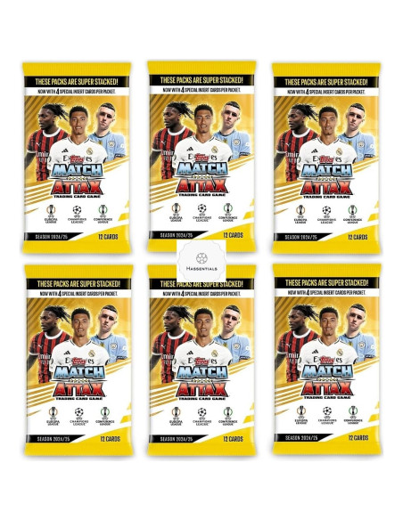 Paquete de 6 Tarjetas de Fútbol Match Attax 24/25 Topps Paquete de 6 Tarjetas de Fútbol Match Attax 24/25 Topps