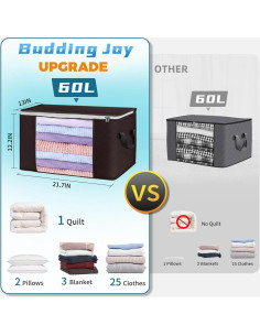 Bolsas de Almacenamiento Budding Joy 60L 6 Paquete Marrón 2