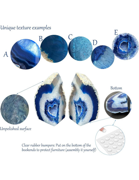 Soportes Decorativos de Ágata Azul AMOYSTONE - 1.08 kg Soportes Decorativos de Ágata Azul AMOYSTONE - 1.08 kg