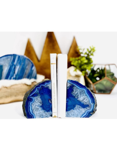 Soportes Decorativos de Ágata Azul AMOYSTONE - 1.08 kg