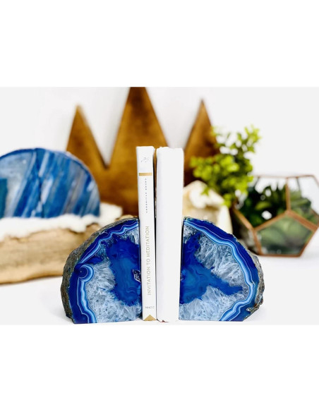 Soportes Decorativos de Ágata Azul AMOYSTONE - 1.08 kg Soportes Decorativos de Ágata Azul AMOYSTONE - 1.08 kg