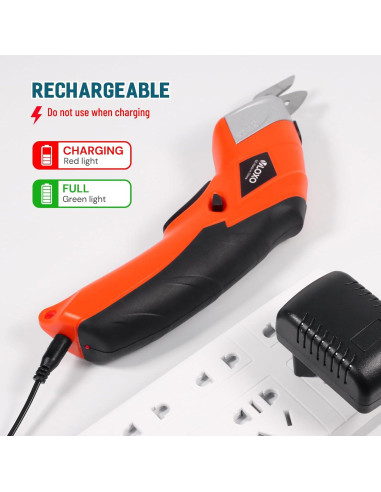 Tijeras Eléctricas Inalámbricas VLOXO 3.6V Naranja Cortador de Tela