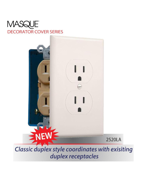Cubierta de Enchufe Eléctrico Jumbo TayMac 2520LA Almendra Clara Cubierta de Enchufe Eléctrico Jumbo TayMac 2520LA Almendra Clara