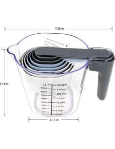 Juego de Tazas y Cucharas Medidoras 10 Piezas Libre de BPA 2