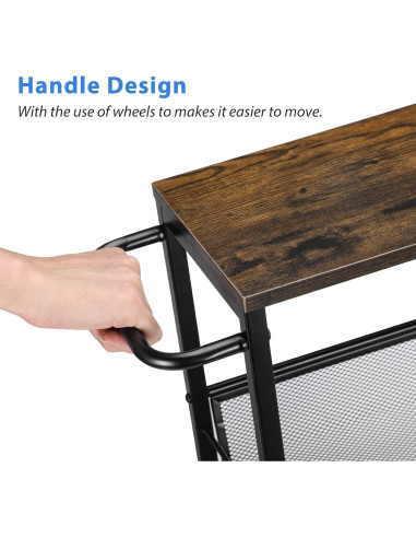 Carro de Almacenamiento Delgado MOOACE 4 Niveles Negro 42.2x18.5cm