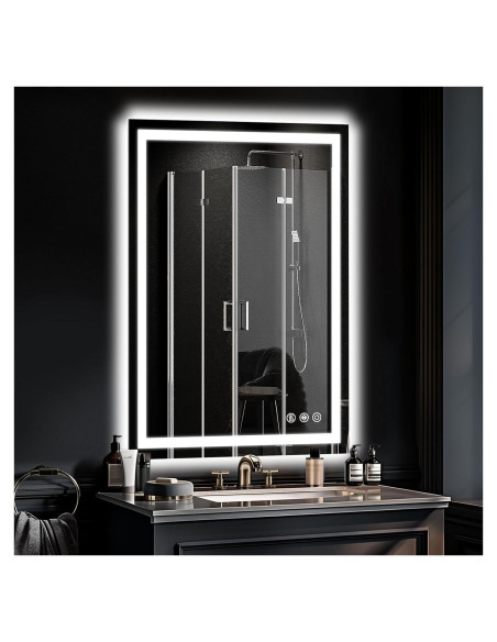 Espejo de Baño LED Homsion 50.8x71.1cm Anti-vaho 3 Modos Espejo de Baño LED Homsion 50.8x71.1cm Anti-vaho 3 Modos