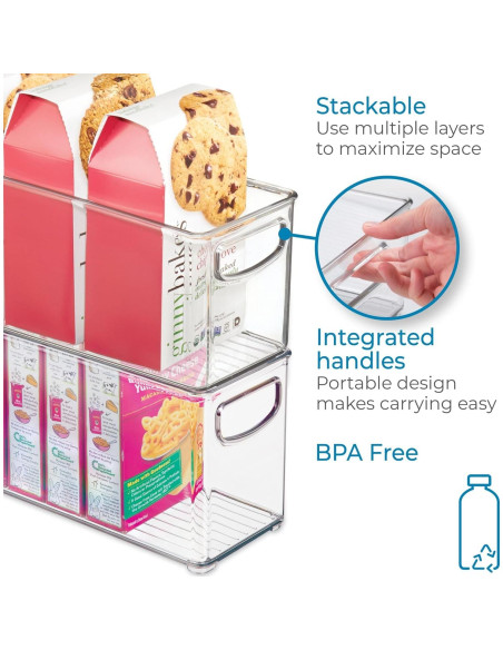 Contenedor Apilable iDesign Linus 25.4x10.16x12.7 cm BPA Free Contenedor Apilable iDesign Linus 25.4x10.16x12.7 cm BPA Free